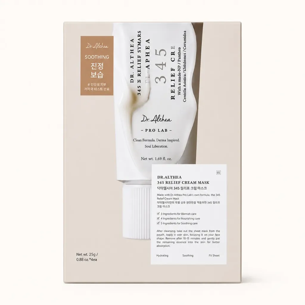 Dr. Althea – 345 Relief Cream Mask Box, 4 sheets